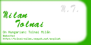 milan tolnai business card