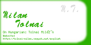 milan tolnai business card